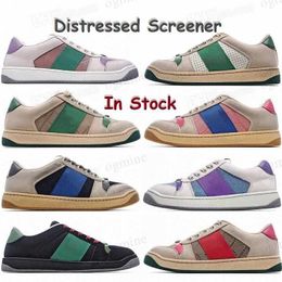 Chaussures décontractées Baskets en toile Chaussures en détresse Hommes Femmes Baskets en plein air Designer Sale Luxe Classique Bleu Rouge Bande Caoutchouc G Cuir Faible