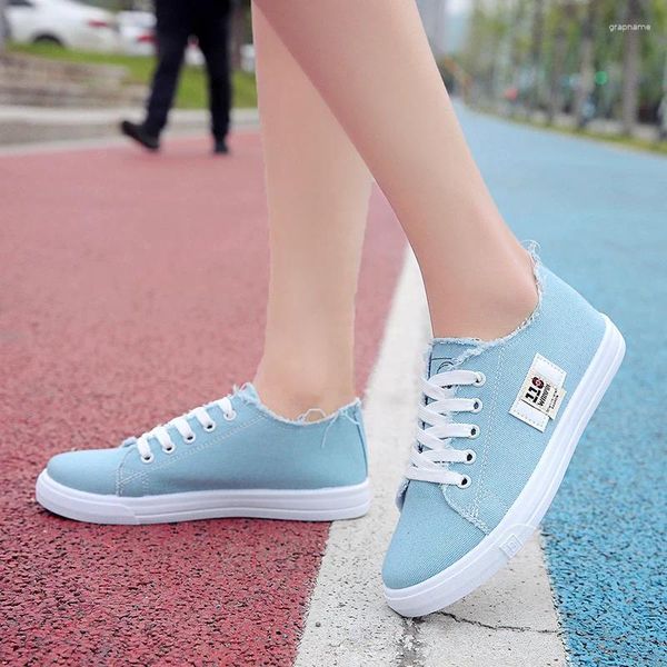 Zapatos casuales Lona Mujer Primavera Blanco Estudiante Deportes Zapatillas planas