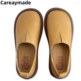 Chaussures décontractées Careaymade-British Geat Cuir Women's Plat Round Roun