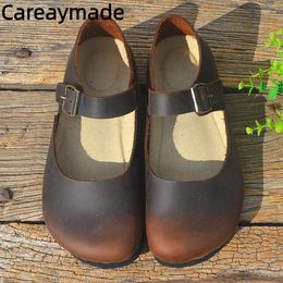 Chaussures décontractées Careaymade-génuine Leather Women's Springsummer Cork Bocken Japanese rétro Big Big Toe Men's Size35-45
