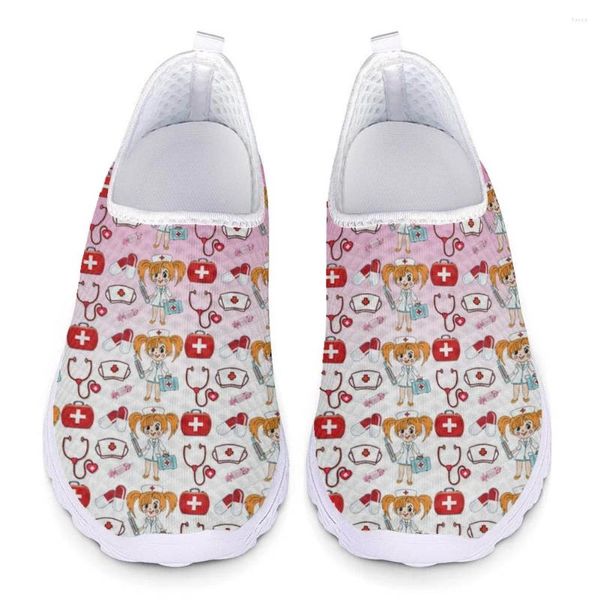 Zapatos casuales dibujos animados hembra hembra mujer deslizamiento en pisos talla grande para mujeres 2024 Summer Mesh Sneaker Damas calzado