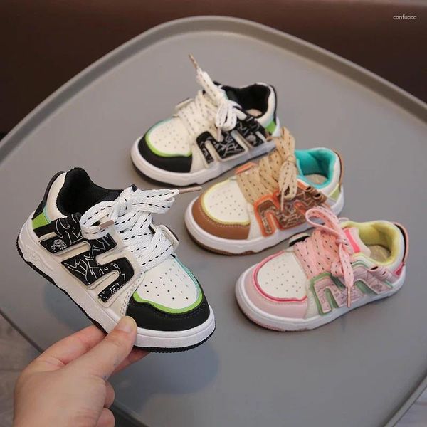 Zapatos informales para niños, zapatillas bajas, primavera y otoño, Graffiti, niños, niñas, deportes de tamaño mediano a grande, 2024