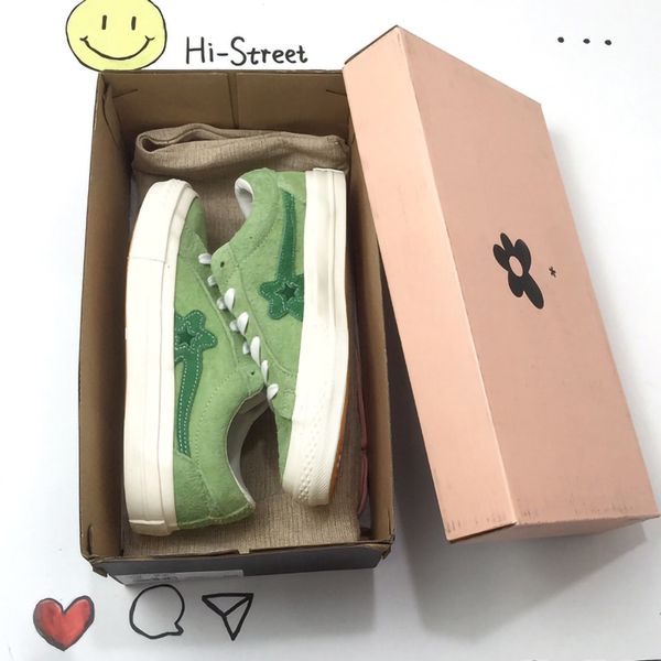 Chaussures décontractées Chucks The Creator Golf Le X Star Baskets de créateur Hommes Fleur Femmes Toile vulcanisée Hi Jaune Flamme Ox Daim Geranium Rose Jade Lime Baskets