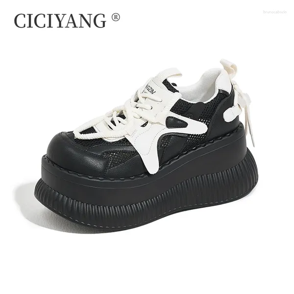 Zapatos informales Ciciyang Sneakers Mujeres 2024 MEHA DE MESH DE SUMPERA DE SUMPERA DE SUMPERATORES DE LA MODERA DE LA Fashion Lace-Up White