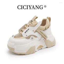 Casual schoenen Ciciyang Sneakers dames platform modebasket femme grijze veter dikke papa