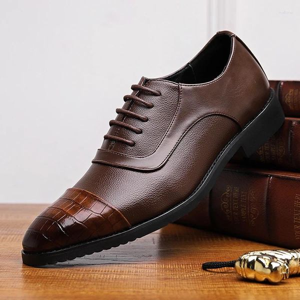 Chaussures décontractées en cuir pour hommes, marque classique, bureau, Business, robe de luxe polyvalente, Style à lacets, livraison gratuite