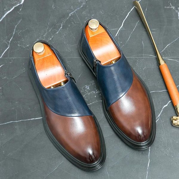 Chaussures décontractées classiques marron marié mariage pointu semelle souple richelieu pour hommes mode polyvalente travail de déplacement