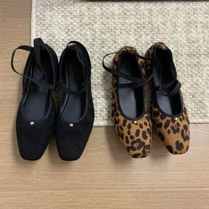 Zapatos casuales Classic femenino Ballerina Fashion Fashion Fashion Toe Ballet Moccasin Moccasin Slip on Leopard Loafer Muje