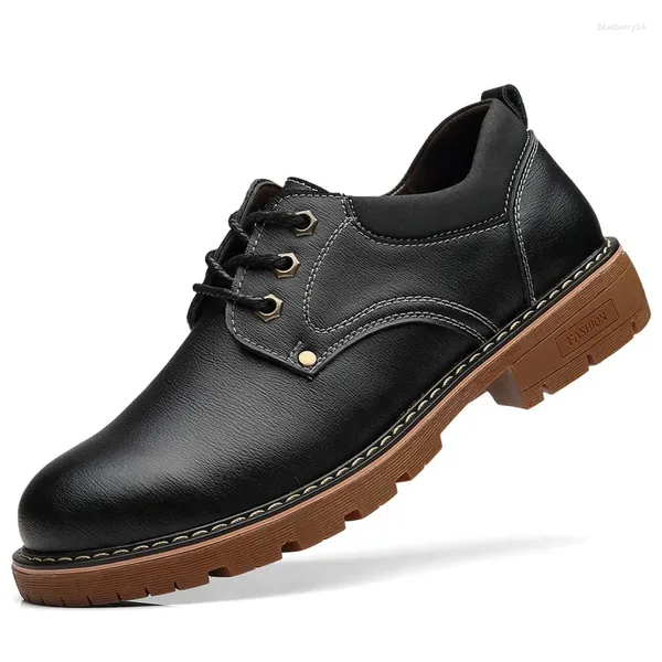 Chaussures décontractées Classic Mens Pu Leather Luxury Handmade 2024 Automne Designer British Style Elegant Black Oxfords Man Taille 44