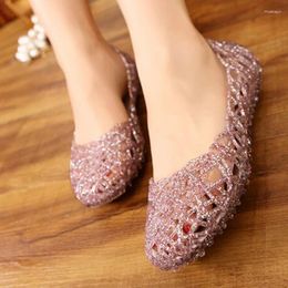 Casual schoenen Clear Jelly Damessandalen Zomer Plastic Vrouw Mesh Flat Hollow Out Girl Sandalias Sapatos