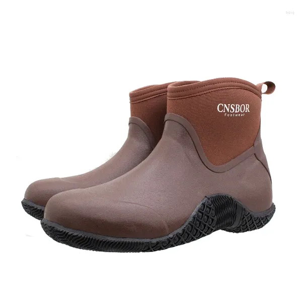 Chaussures décontractées CNSBOR Bottes de travail pour hommes imperméables pluie randonnée légère cheville jardin