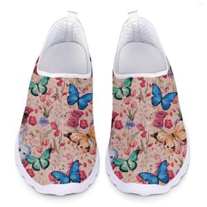 Casual schoenen kleurrijke vlinderbloem zomer vrouw platte loafers dames gaas slip op flats sneaker dames sneakers