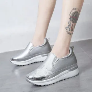 Casual schoenen Comemore Comfort Creepers Bling Loafers Silver Platform Sneakers Woman Rhinestone Women Flats Lazy Ladies Zapatos de Mujer
