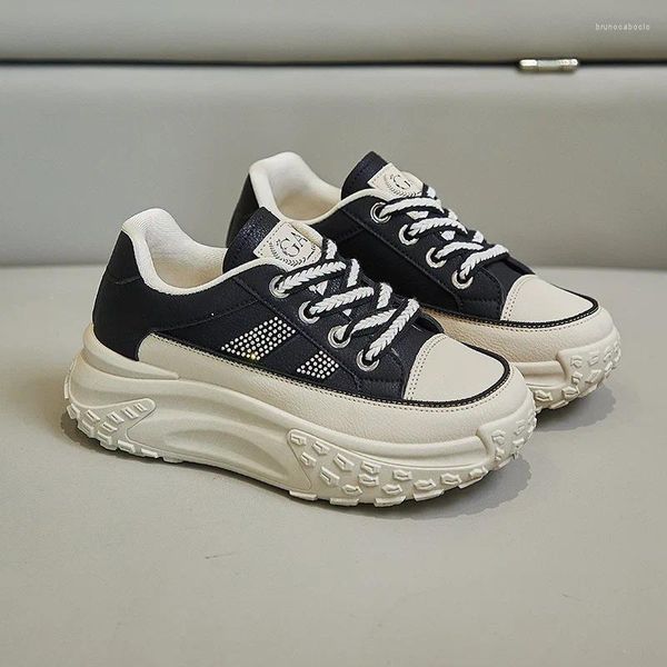 Zapatos casuales cómodos pequeños deportes blancos suela gruesa zapato para correr elevado de alta calidad marca de mujer