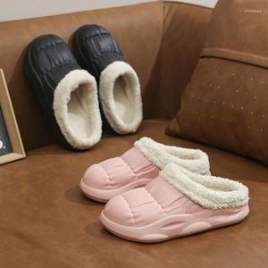 Chaussures décontractées Couple de coton d'hiver pour hommes pantoupères extérieures à la mode chaude intérieure toison en peluche femme