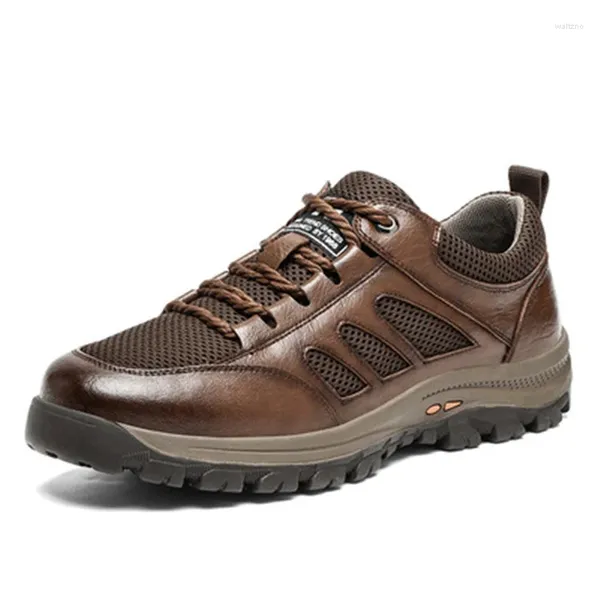 Zapatos casuales de cuero de vaca cuero para hombres de invierno deportes al aire libre deslizamiento transpirable en mocasines masculinos sapato masculino gran tamaño