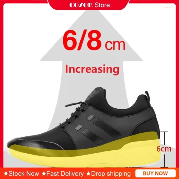 Zapatos casuales COZOK Calidad para hombres 6 cm 8 cm creciendo británicas zapatillas de verano transpirables