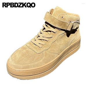 Chaussures décontractées Creepers High Top Sport Sport Men Sneakers de créateurs Qualité Suede en daim Europe