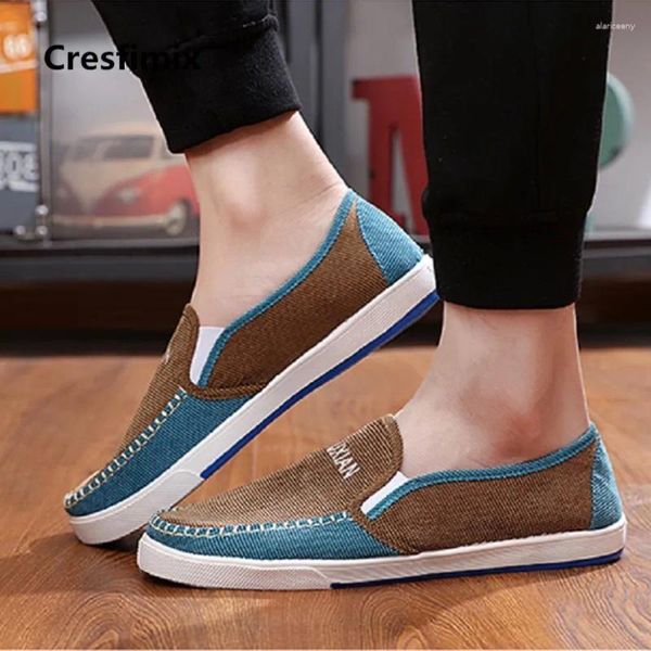 Zapatos casuales Cresfimix moda masculina de talla grande tela de algodón Primavera Verano Slip On hombres Cool cómodo conductor hombre A2762