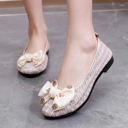 Chaussures décontractées cresfimix zapatos de mujer femmes mignonnes plus taille noire noix nœud slip de printemps sur les mots de lady fashion sweet bureau confortable a592