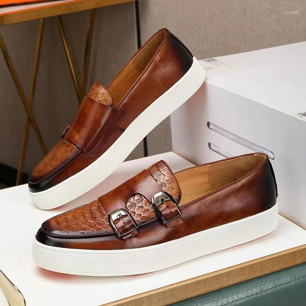 Chaussures décontractées Crocodile Design Vérineurs en cuir en cuir modes de manche à main
