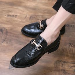 Casual schoenen Krokodilpatroon Heren Mode Kantoor Zakelijk Jurk Italiaans Oxford-schoeisel Metalen decoratie