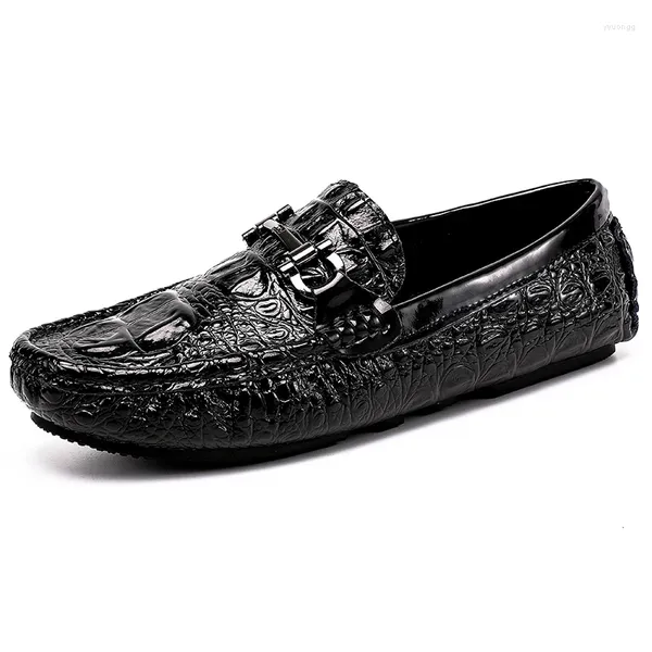 Chaussures décontractées Muis de style crocodile hommes luxe à la main à la main à la main