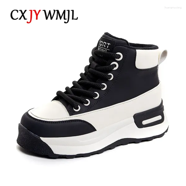 Zapatos casuales cxjywmjl de cuero genuino alto top sneakers