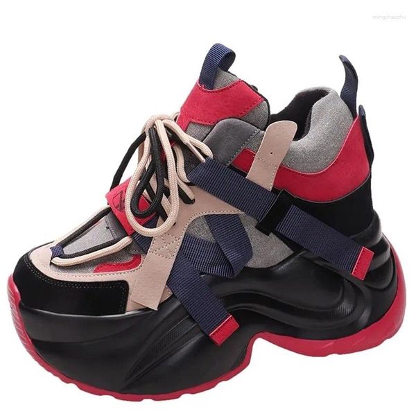 Chaussures décontractées pour papa pour femmes, baskets de Tennis chaudes en coton et velours avec talon caché de 10cm, Style hiver 2024, livraison gratuite