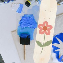 Chaussures décontractées décor bricolage peint à la main peinture de planche à roulettes pour enfants à double face pont de skateboards vierges matériaux inachevés