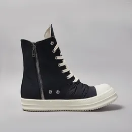 Chaussures décontractées Dekherw Haut Top Quality Black Pleed Designer Men Shoe Round Fashion Zipper Toile de Sole