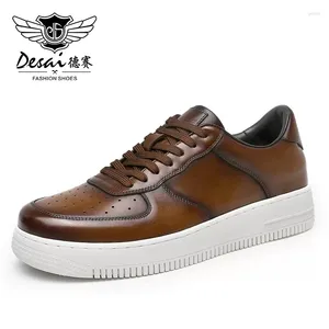 Casual schoenen Desai Classic Air Design vol graan echte lederen mannen vrouwen merk witte sport sneakers laarzen aankomst mode