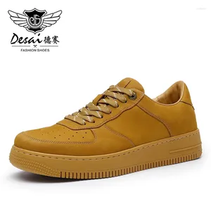 Casual schoenen Desai Classic Air Design vol graan echte lederen mannen merk witte sport sneakers laarzen 2024 aankomst mode