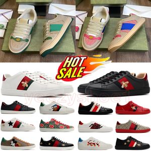 Designer Screenders G G Men Femmes Fonds Plateforme de mode Chaussures décontractées Bee Sneakers Snake Tiger Ace Bee Broidered Stripes en cuir Trainers Sports Trainers 36-45