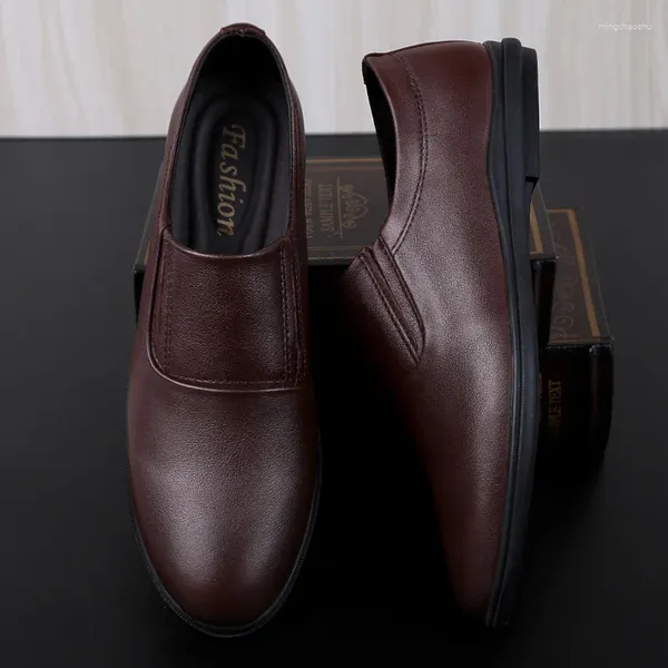 Arrator de zapatos casuales Marca de la marca genuina de cuero de cuero minimalista de cuero que desplazan el trabajo de conducción puntiaguda puntiaguda