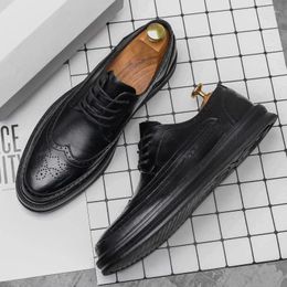 Zapatos casuales Diseñador de marca Vestido de fiesta para hombres Tallado Brogue Brillante Negocios Corte bajo Boda del novio