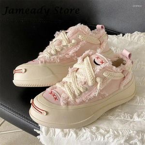 Casual schoenen Designer Chunky Heel High Platform Women Sneakers modemerk Alle match traners Tennis Female Runway canvas