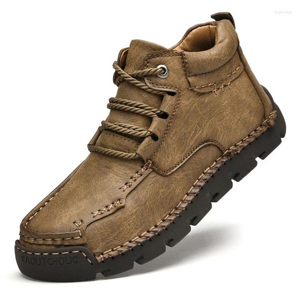 Chaussures décontractées Designer de haute qualité Moccasine Motorcycle de loisirs Drive des baskets brunes Boots en cuir doux