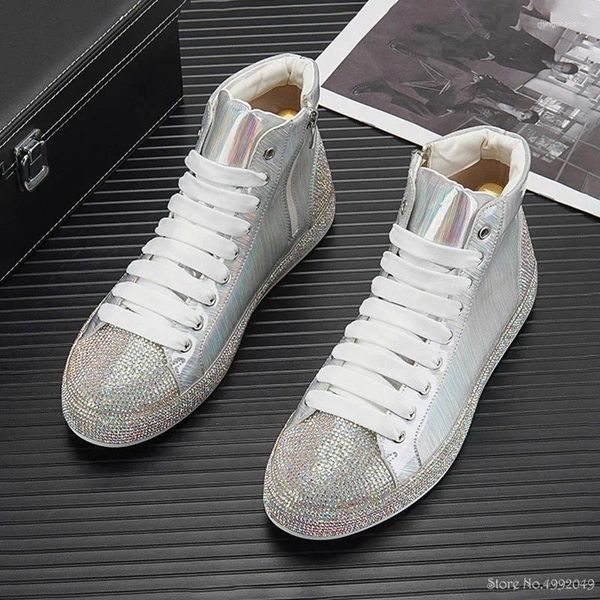 Chaussures décontractées Designer Hauts pour hommes Glitter Charm Strass Casual Appartements Mocassins Mocassins Mâle Marche Baskets Zapatos Hombre