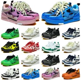 Chaussures décontractées Designer Men Sneakers Rubber Platform Trainers Vérineur en cuir Générat en cuir multicolore Skate Fashion Running Running Shoe Size 35-45