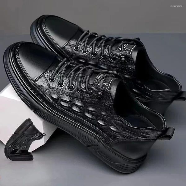 Zapatos casuales diseñador para hombre zapato de cuero primavera de otoño suelas suaves de sports cocodrilo tablero de cocodrilo