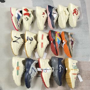 Casual Schoenen Designer Rhyton Dames Heren Sneakers Veelkleurige Trainers Klassiek Echt Verhogen Platform Vrije tijd Sneaker Muis Golf Mond Tijgerweb Gedrukt Sport