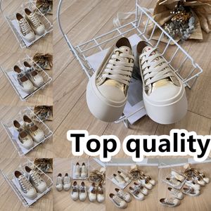 Casual schoenen Designer schoenen Dames Vintage Trainers Sneakers Goud Zilver vat klittenband Maat 36-40 Klassieke Gai Golden White Gratis verzending