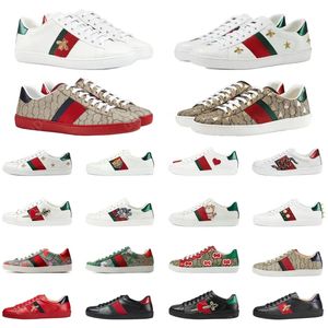 Zapatos casuales zapatillas de deporte de diseñador zapatillas de deporte de abeja ace tigre bordado zapatos para hombre de alta calidad zapatos de lujo vintage damas blanco rayas verdes zapatillas de cuero