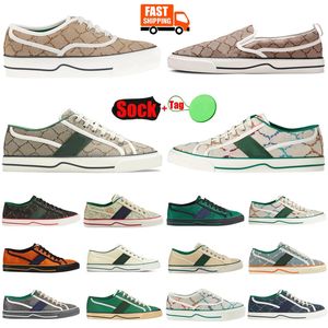 Zapato de tenis 1977 Hombres Mujeres Zapatos casuales Mocasines Pisos Zapatillas de deporte Bajo Bordado Denim Lona Lujo Floral Beige Ébano Blanco Multi Diseñador Zapatillas de deporte