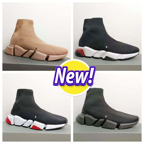 Chaussures décontractées Designer Speeds 2.0 V2 Plate-forme Baskets Hommes Femmes Tripler-S Paris Chaussettes Bottes Marque Lumière Marche Sports Respirant Graffiti