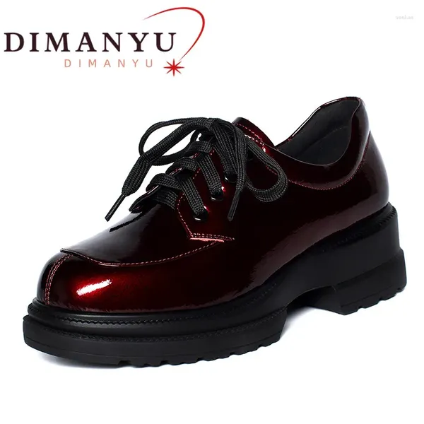 Chaussures décontractées DIMANYU Mocassins pour femmes 2024 À lacets Oxford Dames Mode Plate-forme en peau de vache Printemps