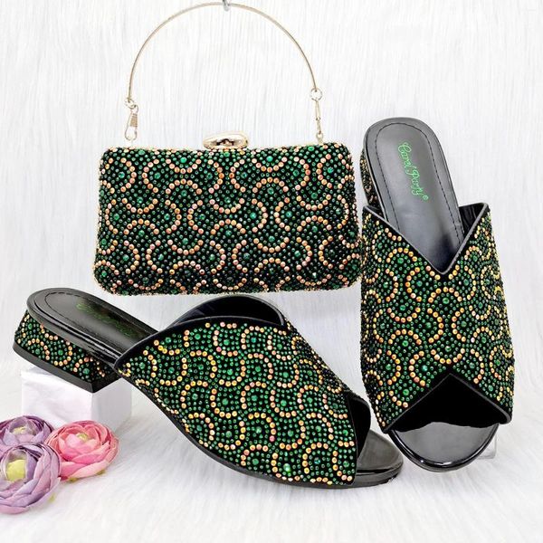 Chaussures décontractées Doershow Belle chaussure et sac italiens sets en Italie Couleur verte avec sacs assortis hgo1-22