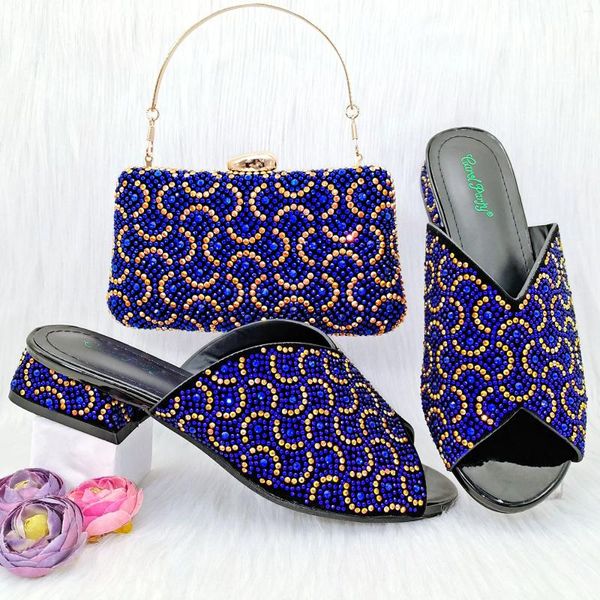 Chaussures décontractées Doershow Charming and Bag Matching Ensemble avec bleu vendant des femmes italien pour le mariage de la fête!HGO1-24