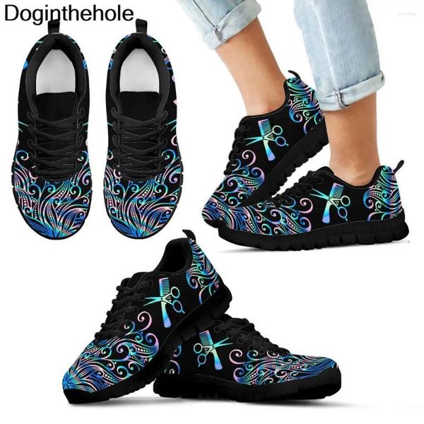 Zapatos casuales Doginthehole Damas Anti-Slip Flat Hairstylist Diseño Correr en el entrenador de gimnasia de zapatillas de malla Zapatillas Mujer